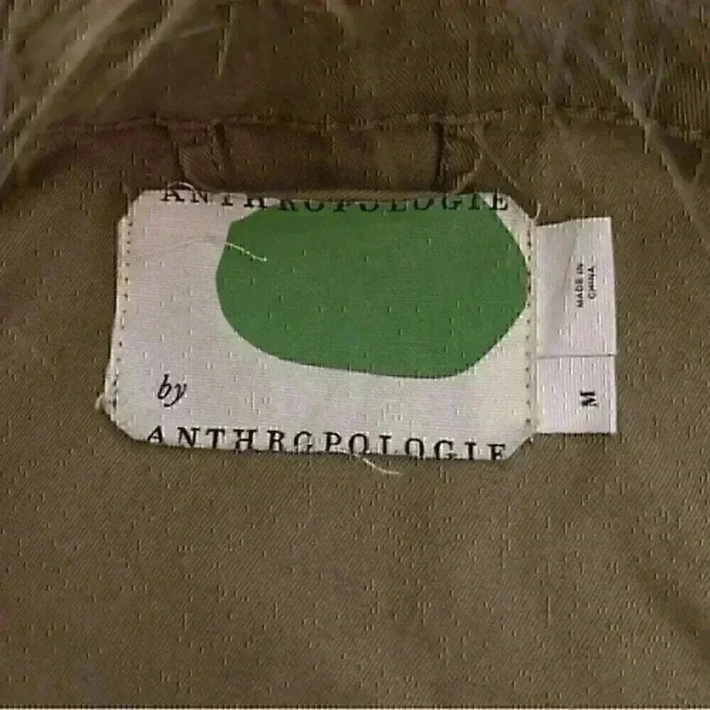 Anthropologie Saskia Faux Fur Military Green Belted Utility Jacket M - Picture 4 of 9